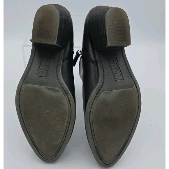 Frye Judith Double Zip Ankle Boots Womens Size 7.5M Black Leather Block Heel - Picture 8 of 9